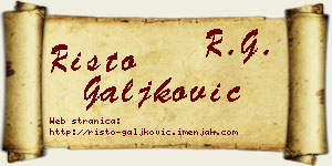 Risto Galjković vizit kartica